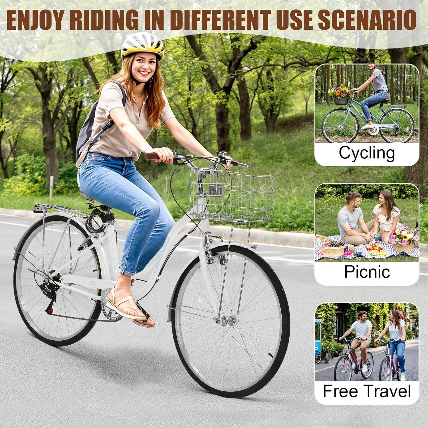 ENJOY RIDING IN DIFFERENT USE SCENARIO

Cycling

Picnic

Free Travel