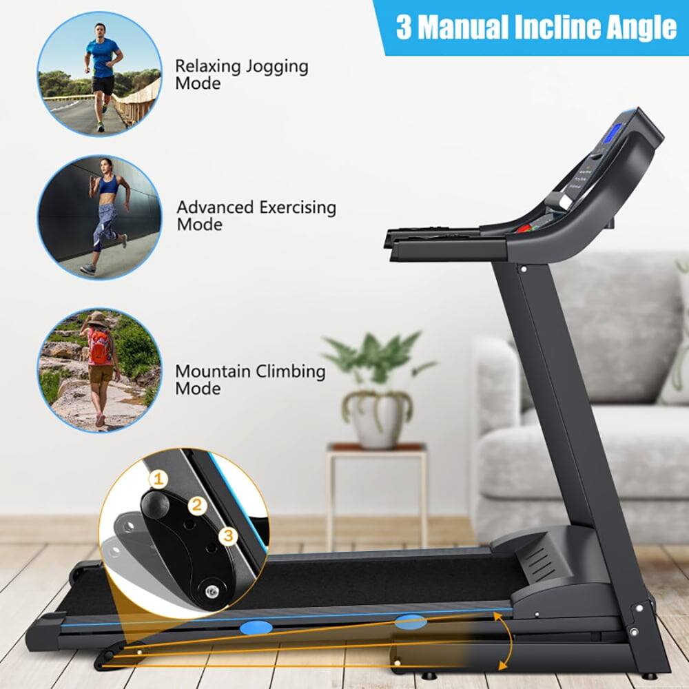 Relaxing Jogging Mode  
Advanced Exercising Mode  
Mountain Climbing Mode  
3 Manual Incline Angle