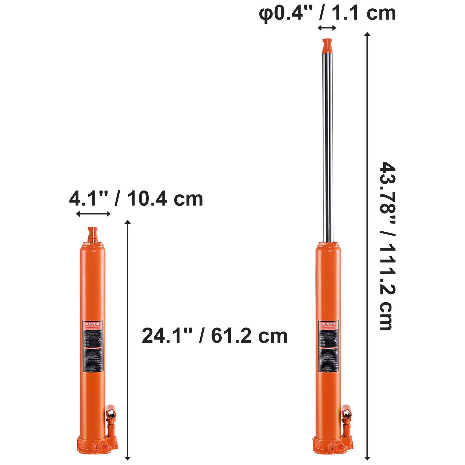 0.4" I 1.1 cm I 4.1" / 10.4 cm I 24.1" / 61.2 cm I 43.78" / 111.2 cm