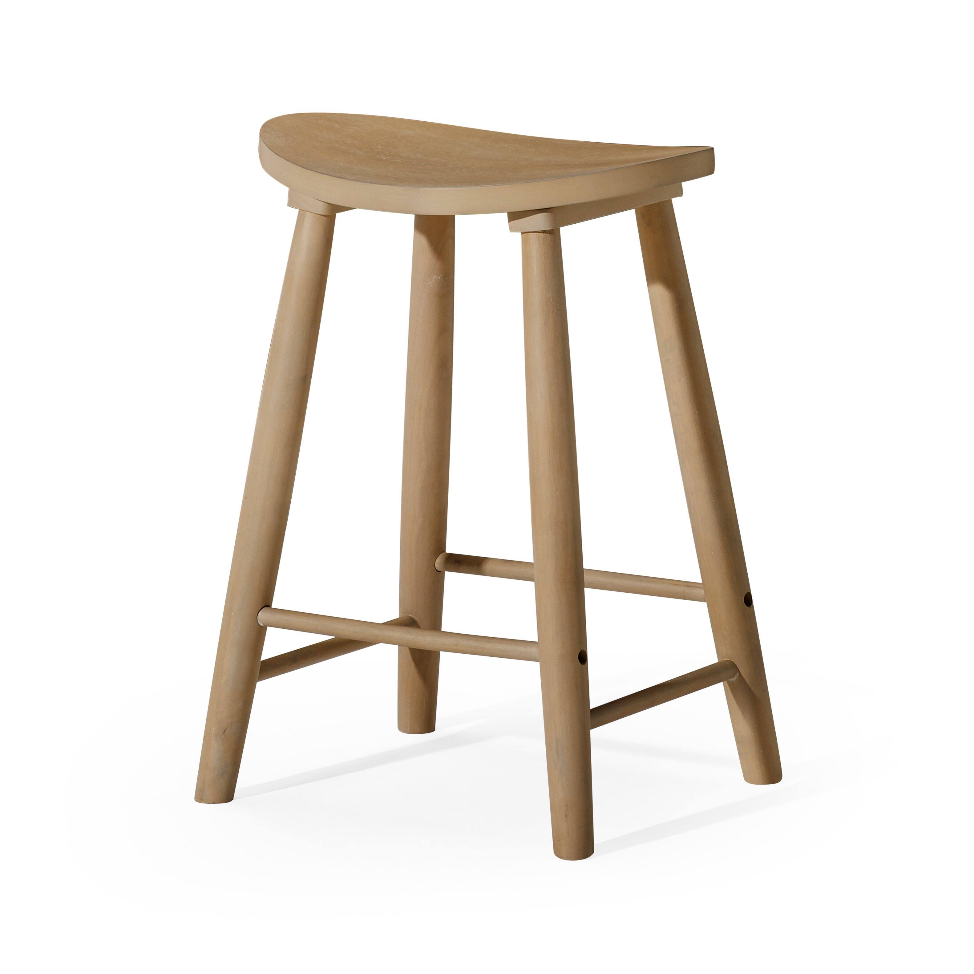 Front. Maven Lane - 25" Luna Counter Stool In Oak Wood Finish - Light Oak.