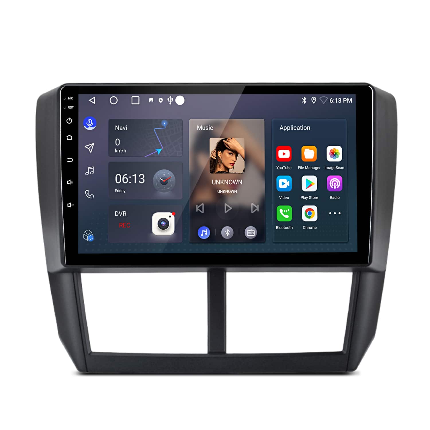 Junsun - For Subaru Forester 3 2007-2013 For Subaru Impreza CarPlay 2+64GB Android14 Car Stereo Radio GPS Navi WIFI RDS SWC BT FM - Black