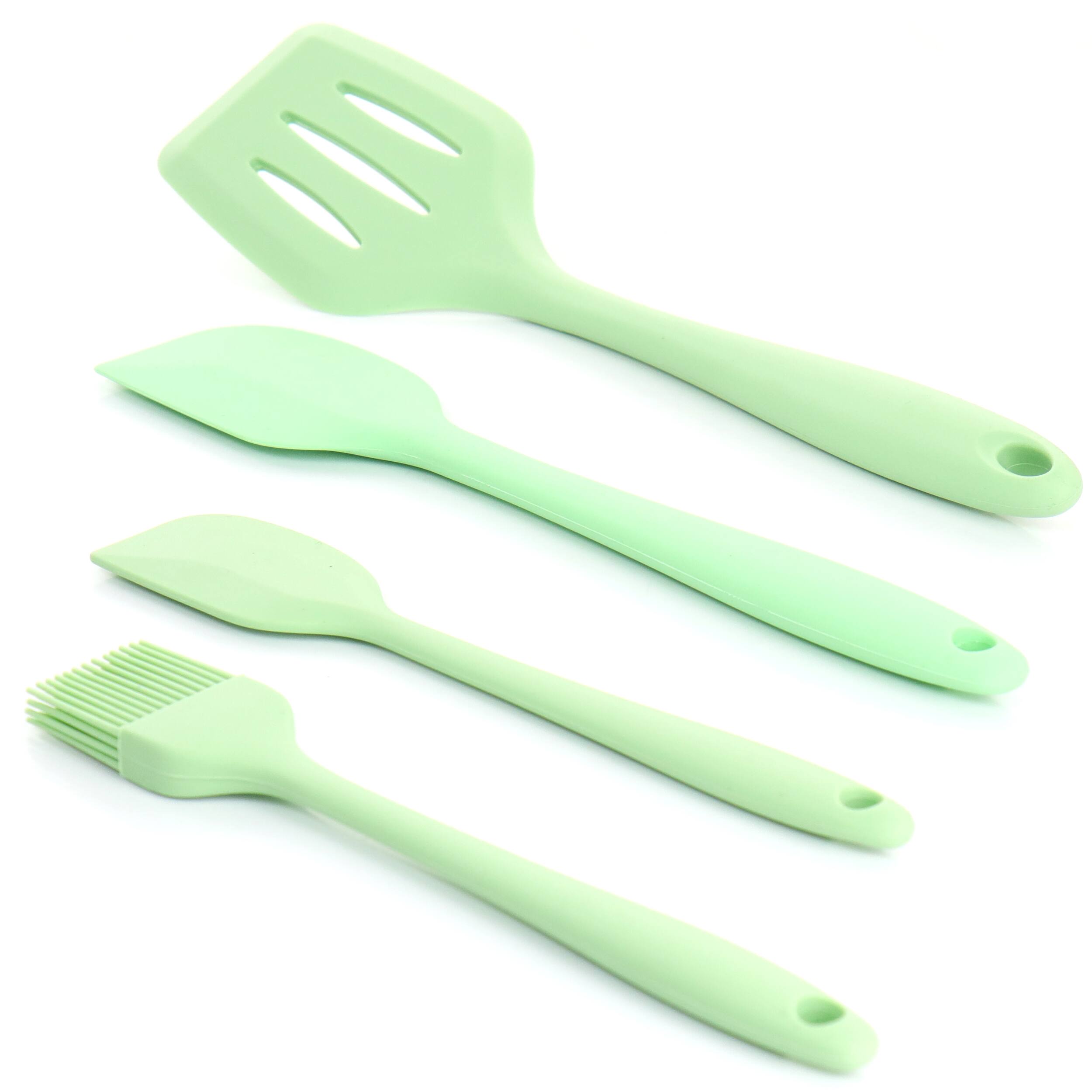 Alt View 3. MegaChef - MegaChef Mint Green Silicone Cooking Utensils, Set of 12 - Mint Green.