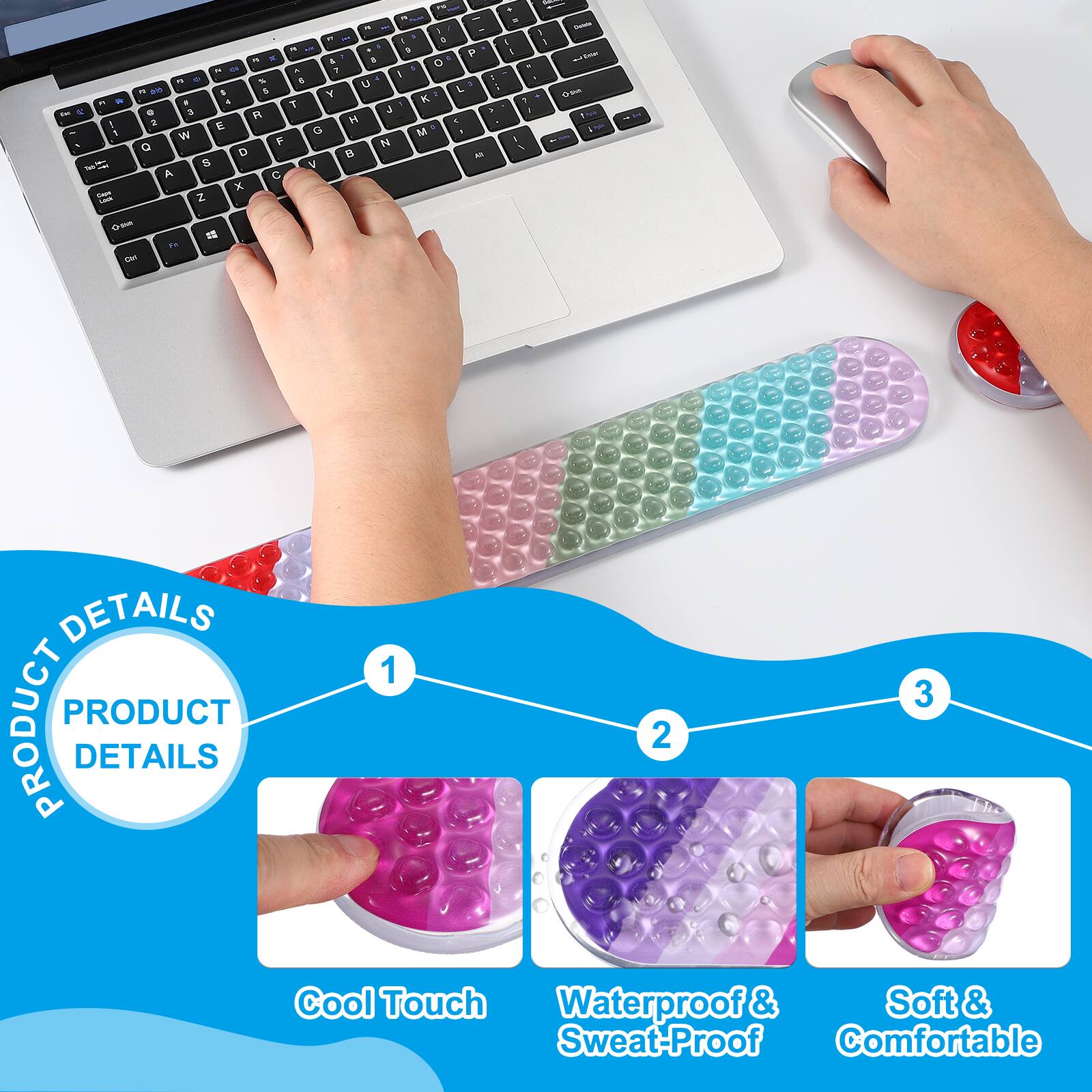 - PRODUCT DETAILS
- 1 Cool Touch
- 2 Waterproof & Sweat-Proof
- 3 Soft & Comfortable