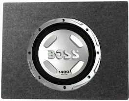 BOSS Audio - Boss Chaos 12" 1400 Watt Power Subwoofer 4 Ohm and 12" Sealed Sub Box Enclosure - Black