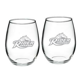 Jardine - Rider Broncs 21oz. Two-Piece Stemless Wine Glass Set - Multicolor