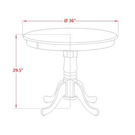 East West Furniture - Dining Table, 36x36 Inch, AMT-NBK-TP - Brown