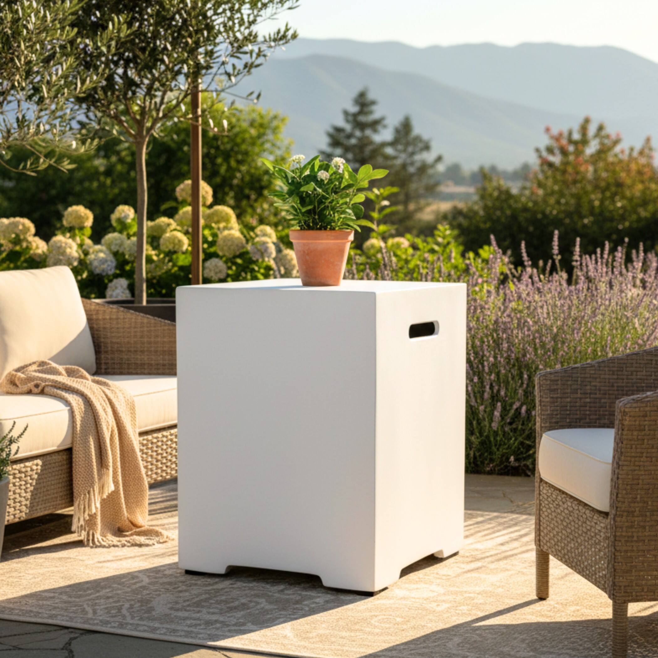 Alt View 1. Mondawe - 16 Inch Propane Tank Cover - White.