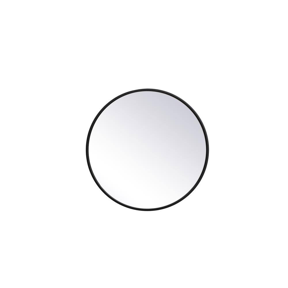 Alt View 2. Elegant Decor - Metal frame round mirror 21 inch in Black - Black.