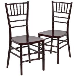 Emma + Oliver - 2 Pack PREMIUM Resin Stacking Chiavari Chair - Mahogany