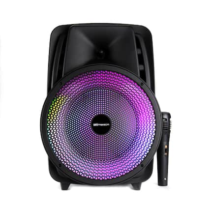 Front. Emerson - Portable Bluetooth Party Speaker with 8” Subwoofer (EDS-8000) - Black.