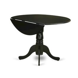 East West Furniture - DLAN5-BLK-C 5 PC Table set - Dining Table and 4 Kitchen Dining Chairs - Black