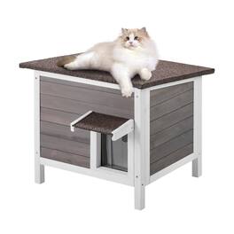 VEVOR - Outdoor Cat House Weatherproof, Feral Cat Shelter for Multiple Cats, Outdoor Wooden Cat Rabbit House