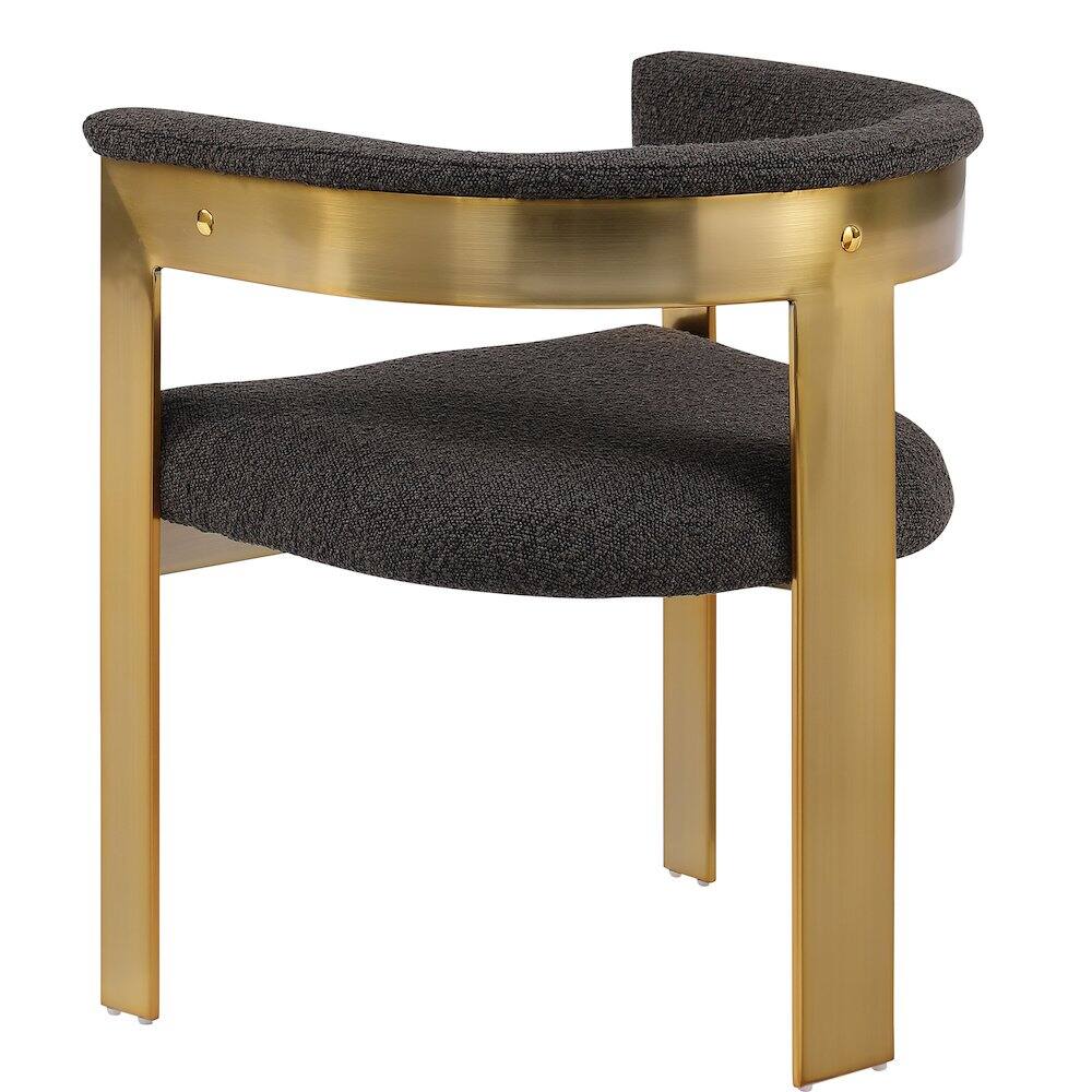 Alt View 4. Meridian Furniture - Romeo Brown Boucle Fabric Dining Chair, Set of 2 - Brown.