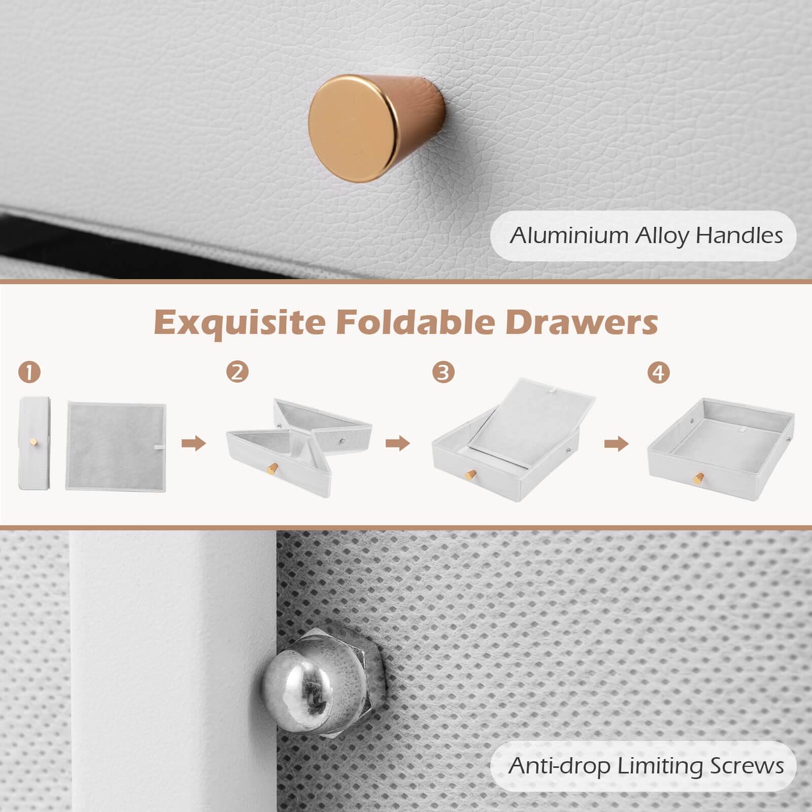 1. Aluminium Alloy Handles
2. Exquisite Foldable Drawers
3. Anti-drop Limiting Screws