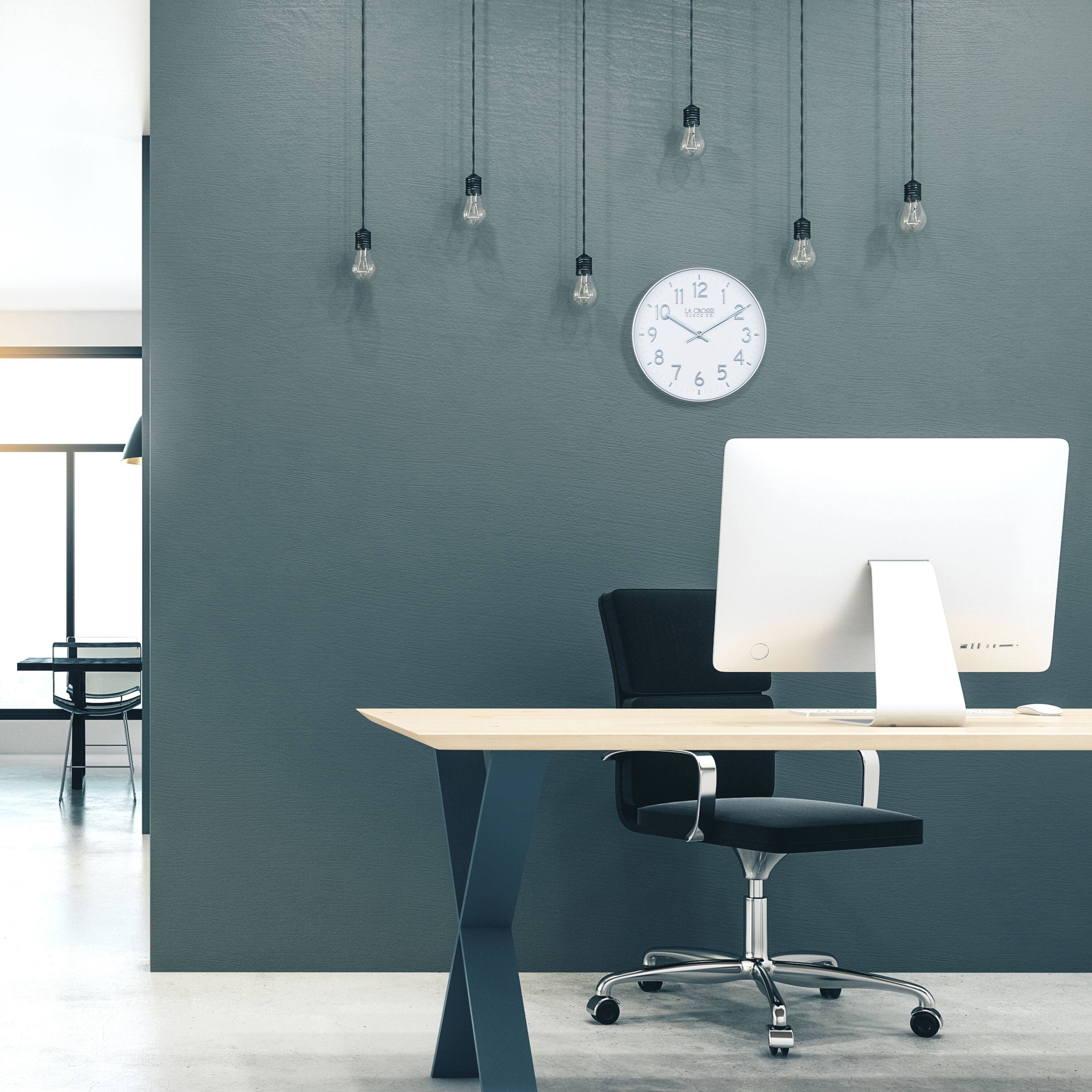 Alt View 2. La Crosse Clock Co. - 10.8 in. Tovi Analog Quartz Wall Clock - Gray.