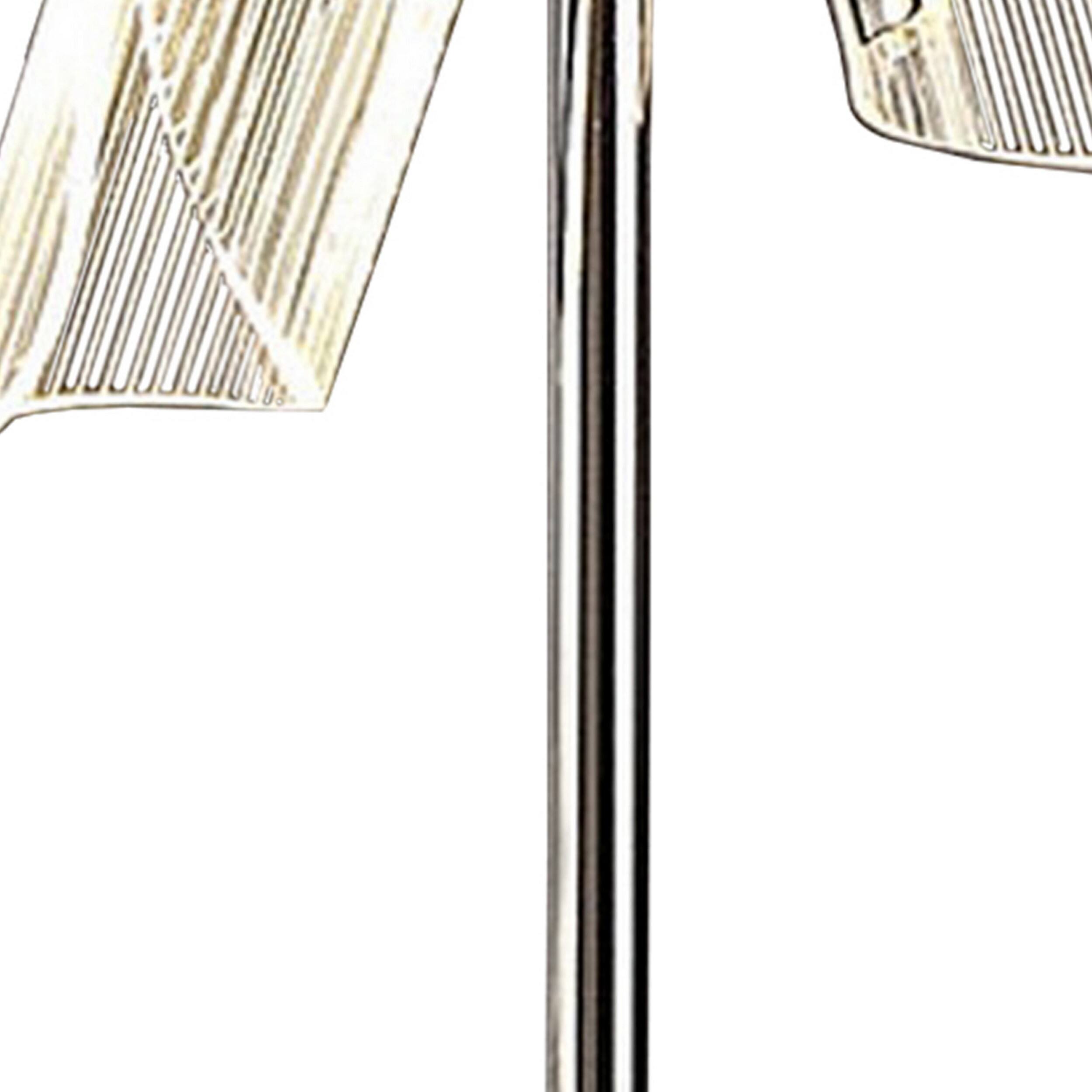 Left. Manhattan Lane - Spark 23 Inch Table Lamp, 2 Cylindrical Acrylic Shades, Bright Nickel - Nickel.
