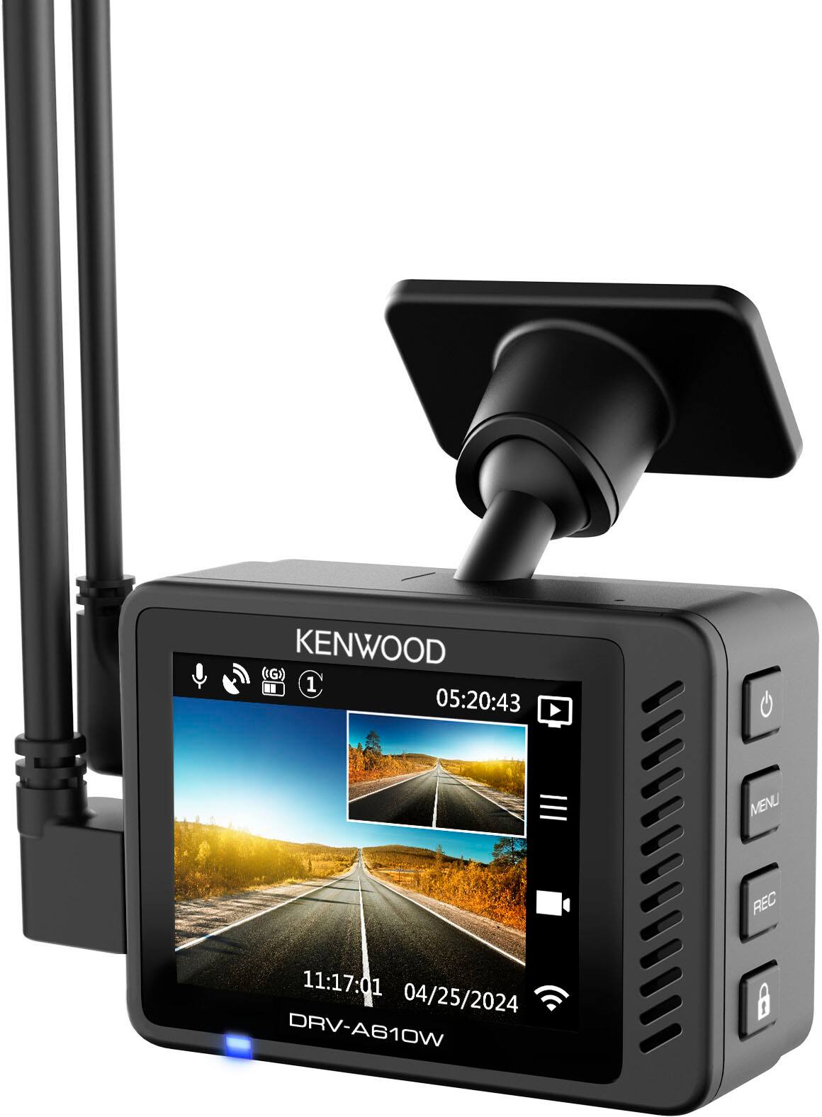 KENWOOD (G) 1 05:20:43 MENU REC 11:17:01 04/25/2024 DRV-A610W 8