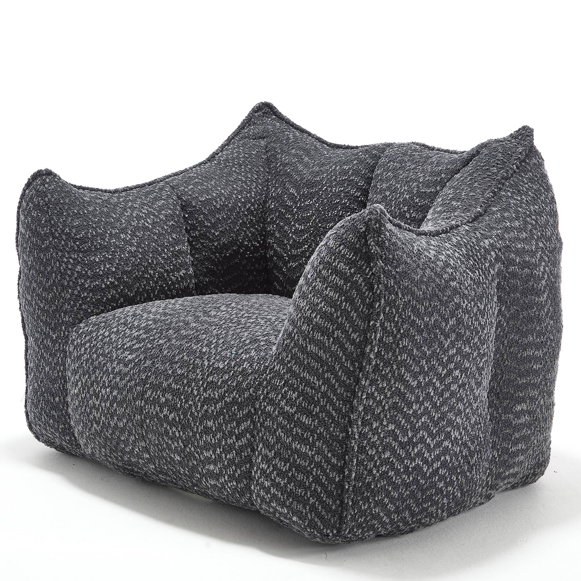 Alt View 8. GOODSILO - Premium Square Lazy Sofa Chair with High-Resilience Foam for Living Room and Bedroom Comfort - Black.