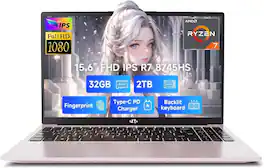 NIMO - 15.6" IPS FHD-Gaming-Laptop, AMD Ryzen 7 8745HS 32GB DDR5 RAM 2TB SSD 4.9GHz Radeon 780M Graphics 100W USB-C 4.0 - Blue