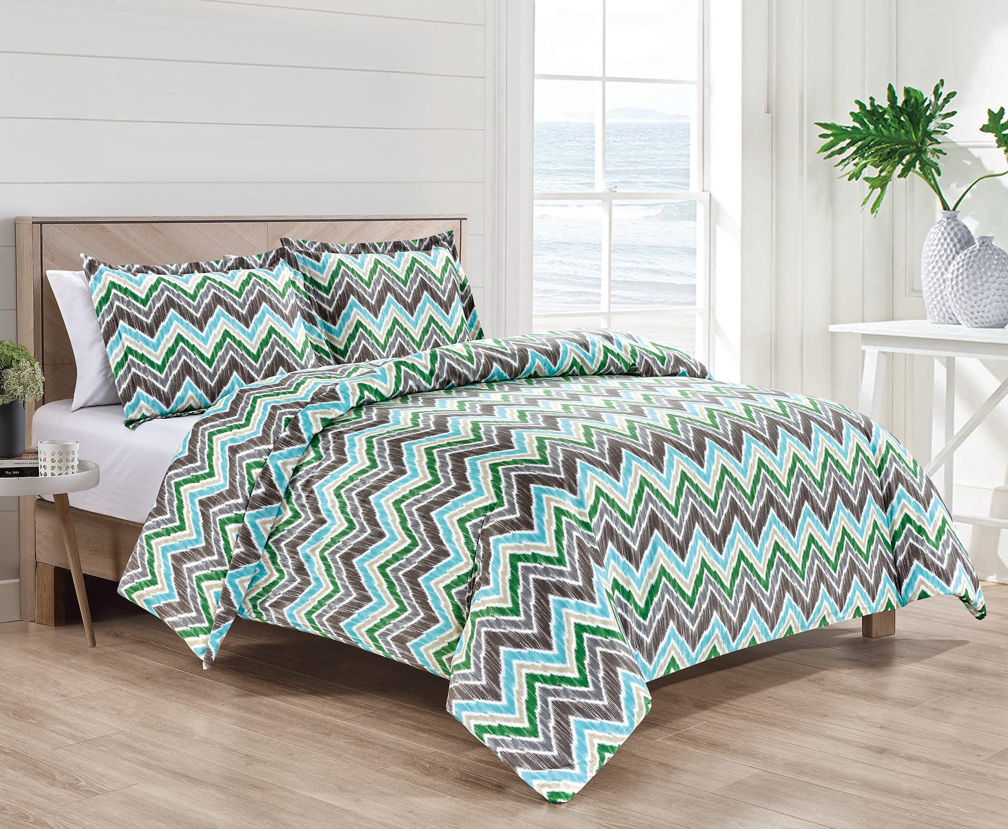 Bibb Home - 4 pc Duvet & Down Alternative Comforter Set - Darcy price history on PriceWatchPro