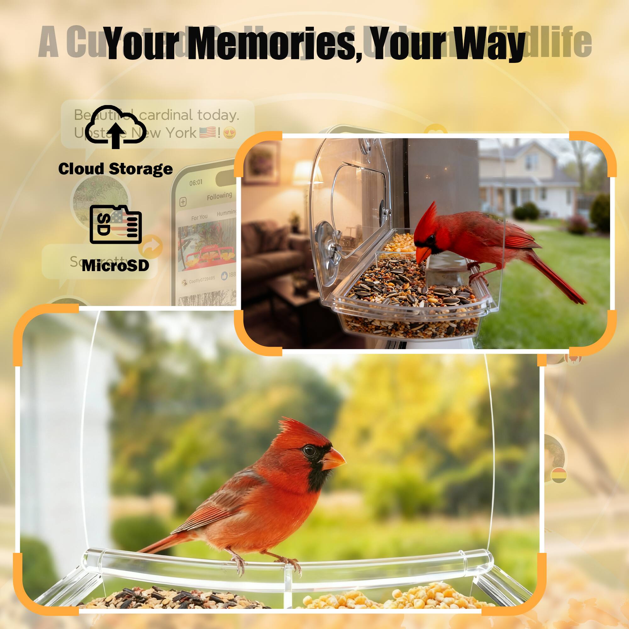 A Cu Your Memories, Your Way

Be a cardinal today. Upload to New York 🇺🇸

Cloud Storage

S MicroSD

06:01 Following

For You Hummin

Covetousness 1858