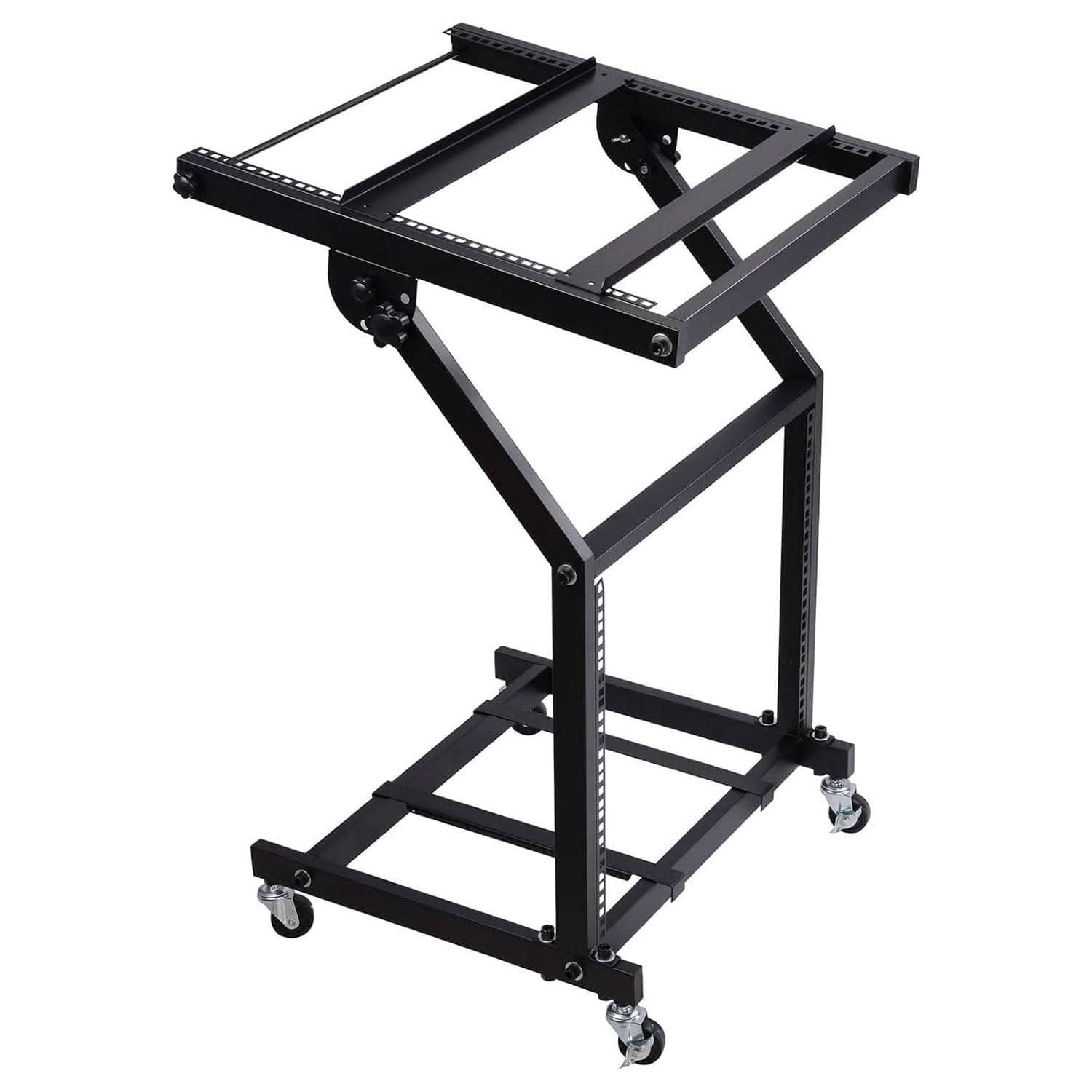 Front. 5 CORE - 5Core DJ Mixer Stand 9U Adjustable Rack Mount Stage Cart Audio Studio Equipment - Black.