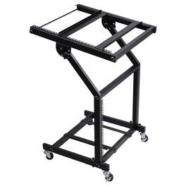 5 CORE - 5Core DJ Mixer Stand 9U Adjustable Rack Mount Stage Cart Audio Studio Equipment - Black