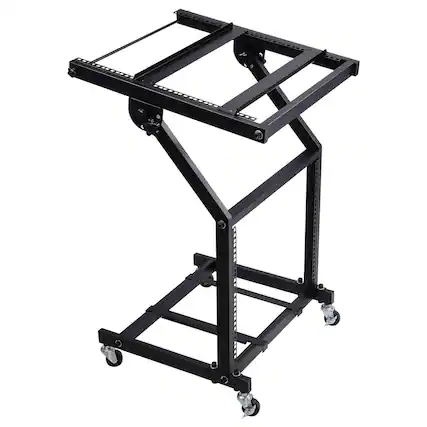 Front. 5 CORE - 5Core DJ Mixer Stand 9U Adjustable Rack Mount Stage Cart Audio Studio Equipment - Black.