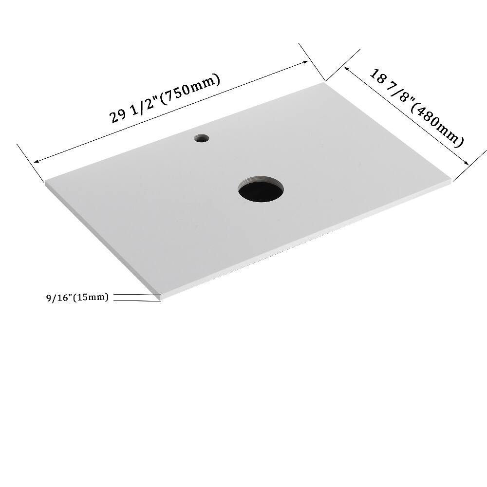 29 1/2" (750mm)  
18 7/8" (480mm)  
9/16" (15mm)