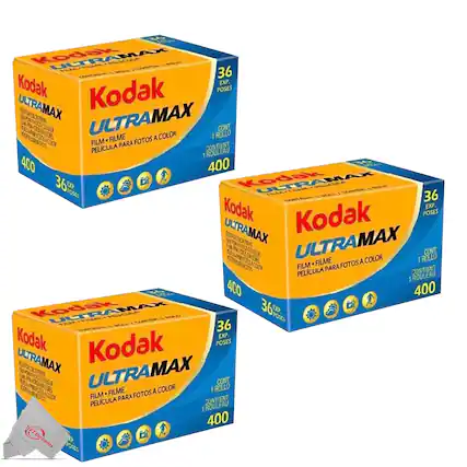 Kodak ULTRAMAX
FILM - FILME PELÍCULA PARA FOTOS A COLOR
400
36 EXP. POSES
CONT. 1 ROLLO 1 ROULEAU 1 ROLL