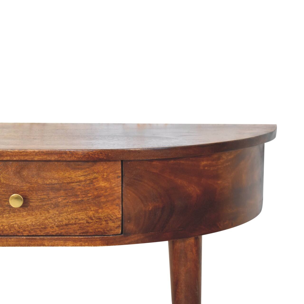 Alt View 1. Artisan Furniture - Artisan Furniture Backless Mounted Chestnut Console, Nordic Style, 1 Drawer - Dark Brown.