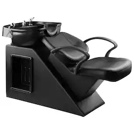 Ainfox - Shampoo Bowl and Chair Set for Salon, Hair Washing Station for Hair Stylist - Black