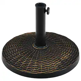 Gymax - 22 lbs Round Resin Patio Umbrella Base Stand Holder w/ Adjustable Knob - Bronze