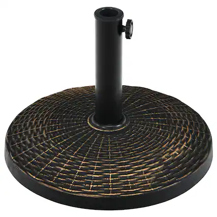 Front. Costway - Costway 22 lbs Round Resin Patio Umbrella Base Stand Holder w/ Adjustable Knob - Bronze.