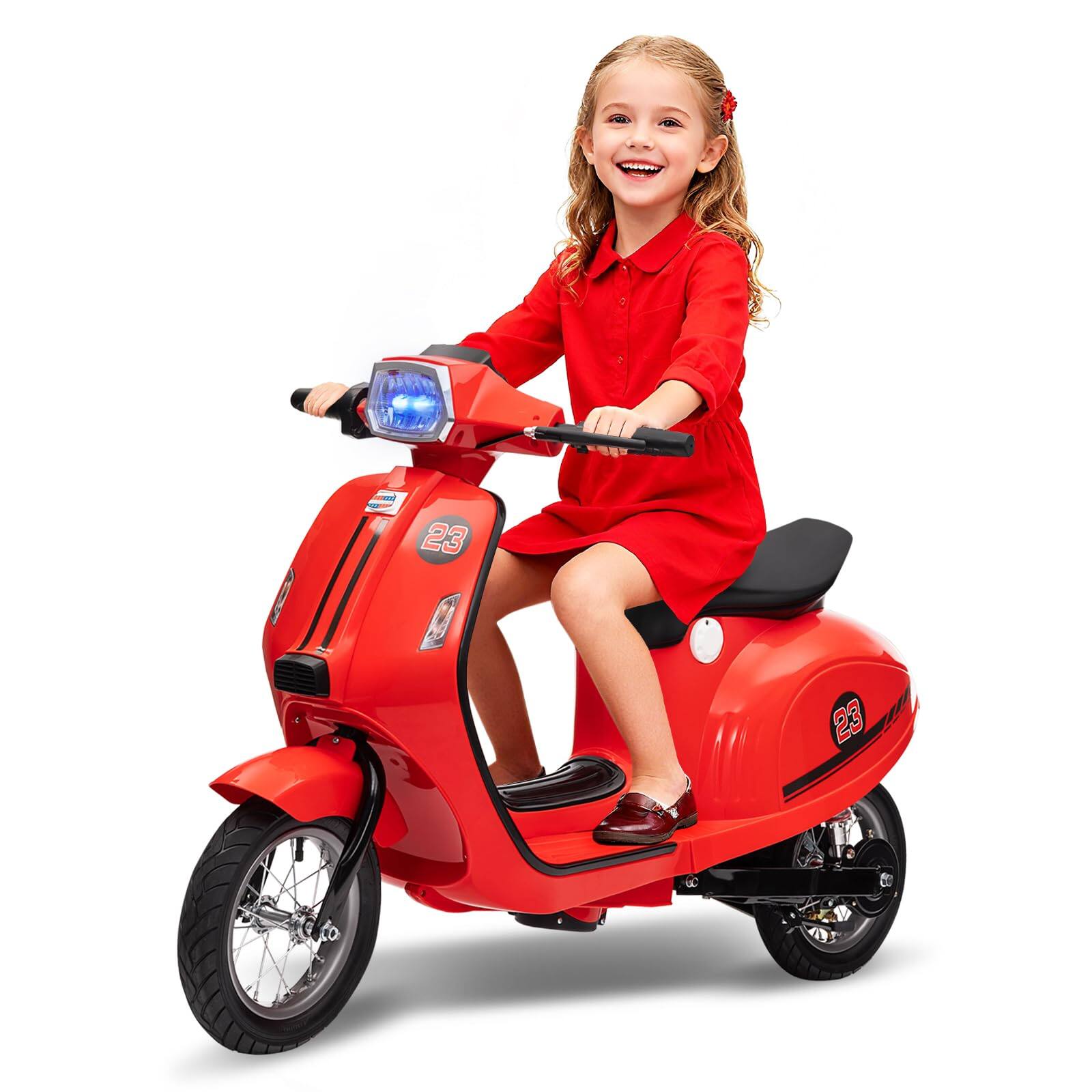 Babevy - Kids Motorcycle 24V 350W Electric Ride-On, 14MPH Max, Waterproof Design, LED Lights & Rear Brake-Motorbike for Ages 8-14 - Red price history on PriceWatchPro