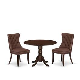 East West Furniture - 3 Piece Dining Table Set - Red