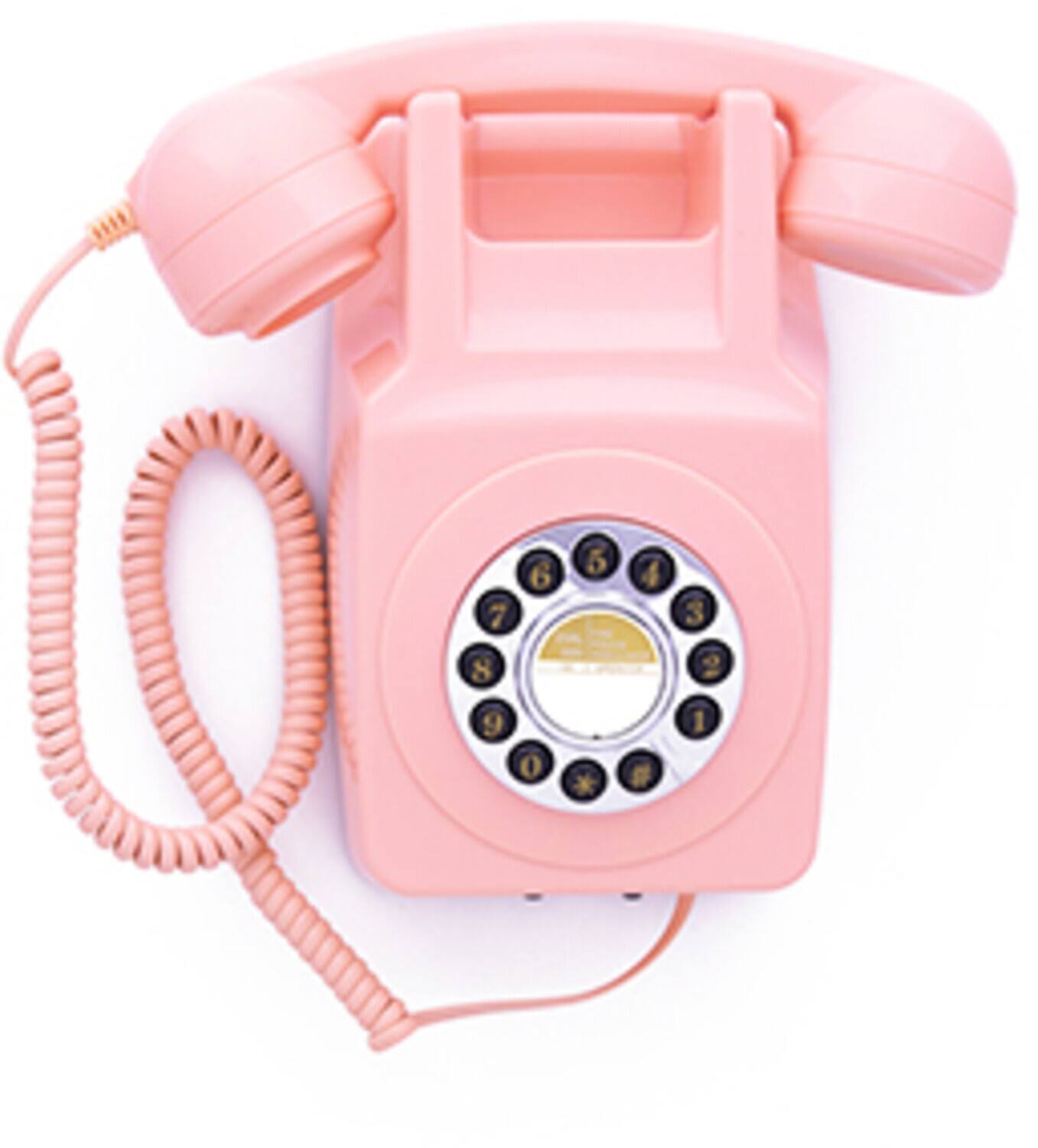 Front. PopMarket - GPO Retro GPO746WPK 746  Wall Mount Push Button Telephone - Pink   - MISC ACCESSORY - Pink.