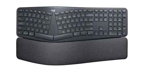 Logitech - Ergo K860 920-010175 Split Keyboard For Business - Graphite - Wireless - Palm Rest - Black
