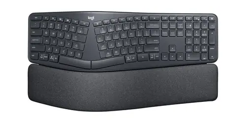 Front. Logitech - Logitech Ergo K860 920-010175 Split Keyboard For Business - Graphite - Wireless - Palm Rest - Black.