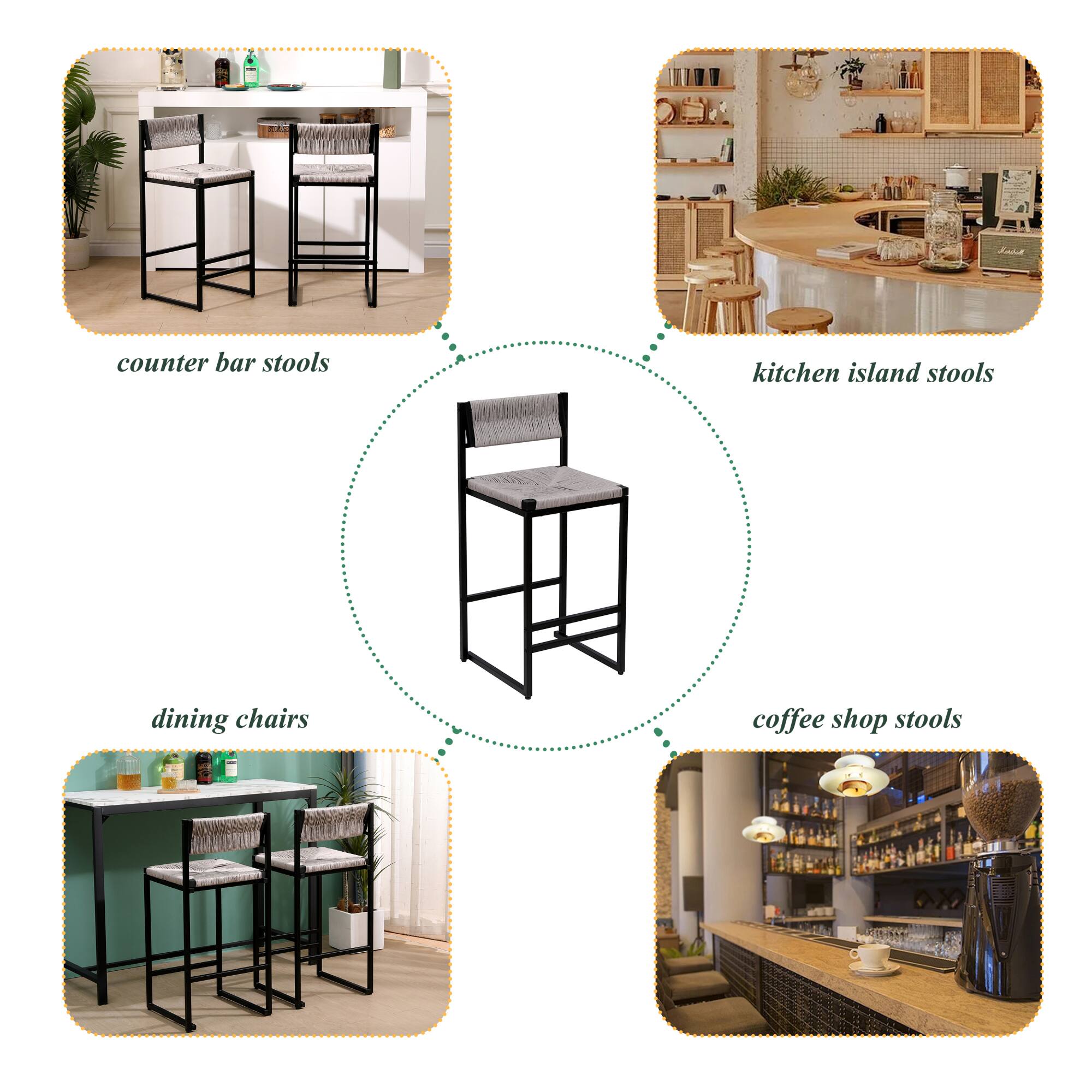counter bar stools  
kitchen island stools  
dining chairs  
coffee shop stools