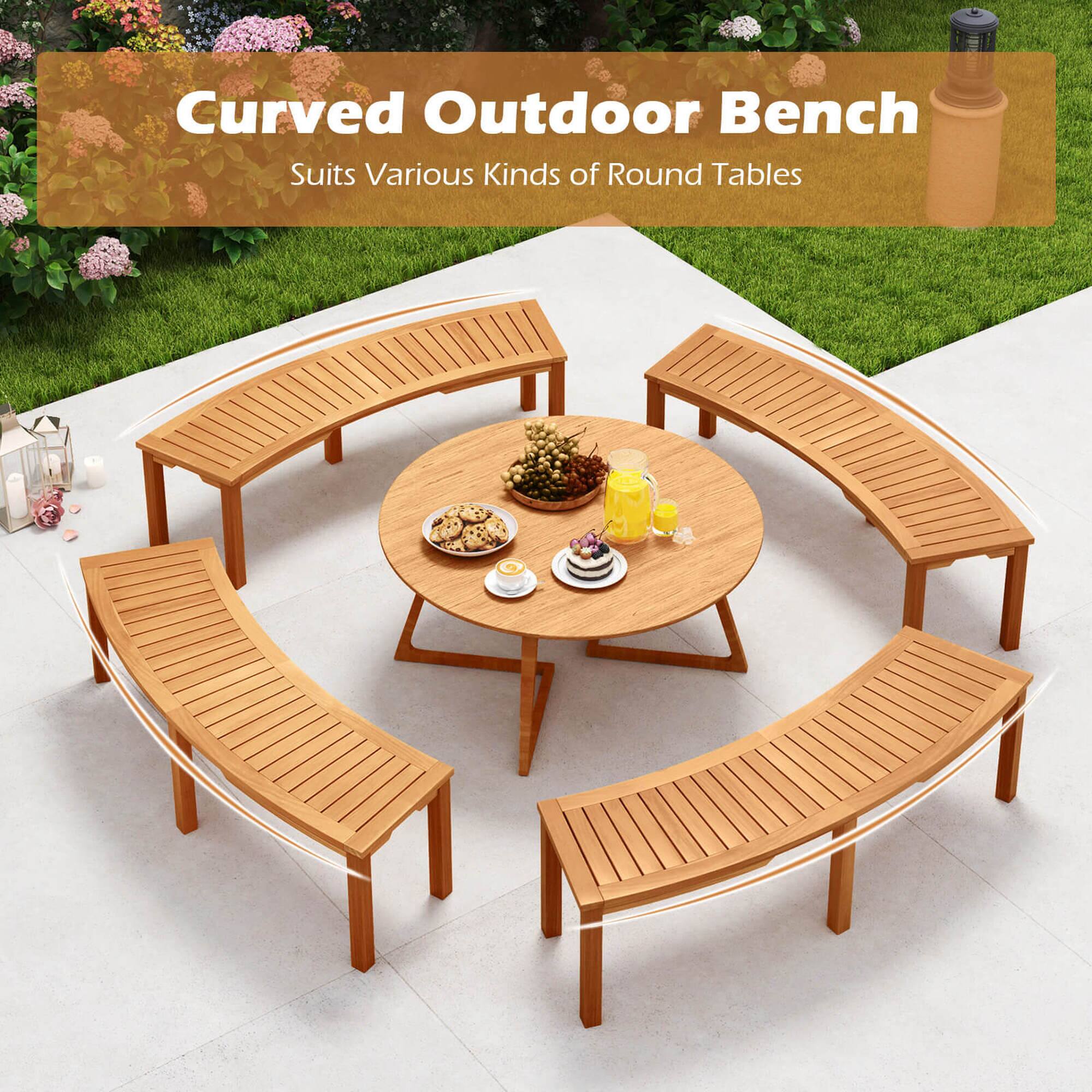 Curved Outdoor Bench
Suits Various Kinds of Round Tables