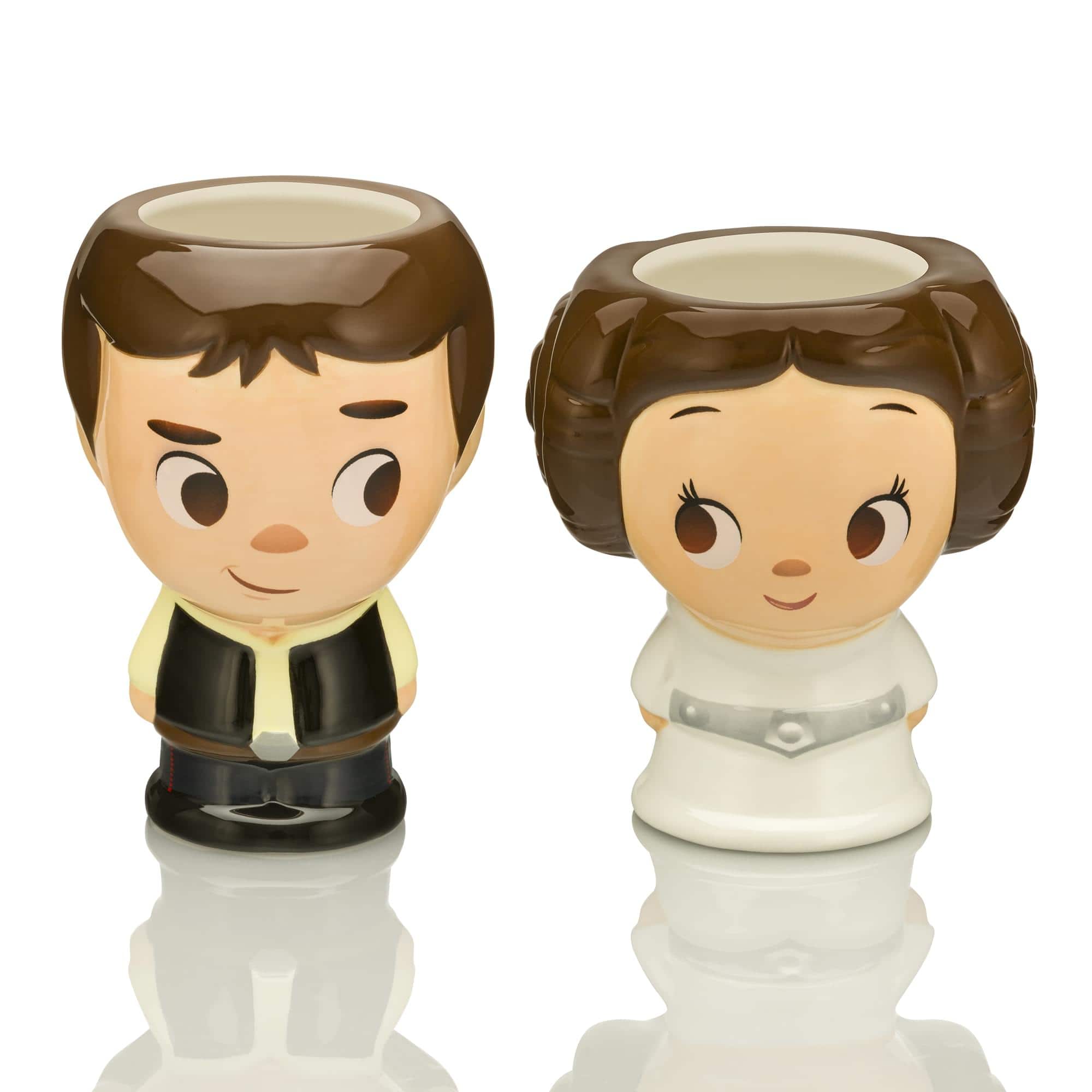 Cupful of Cute Star Wars Han and Leia 16-Ounce Ceramic Mugs | Set of 2 - Brown price history on PriceWatchPro