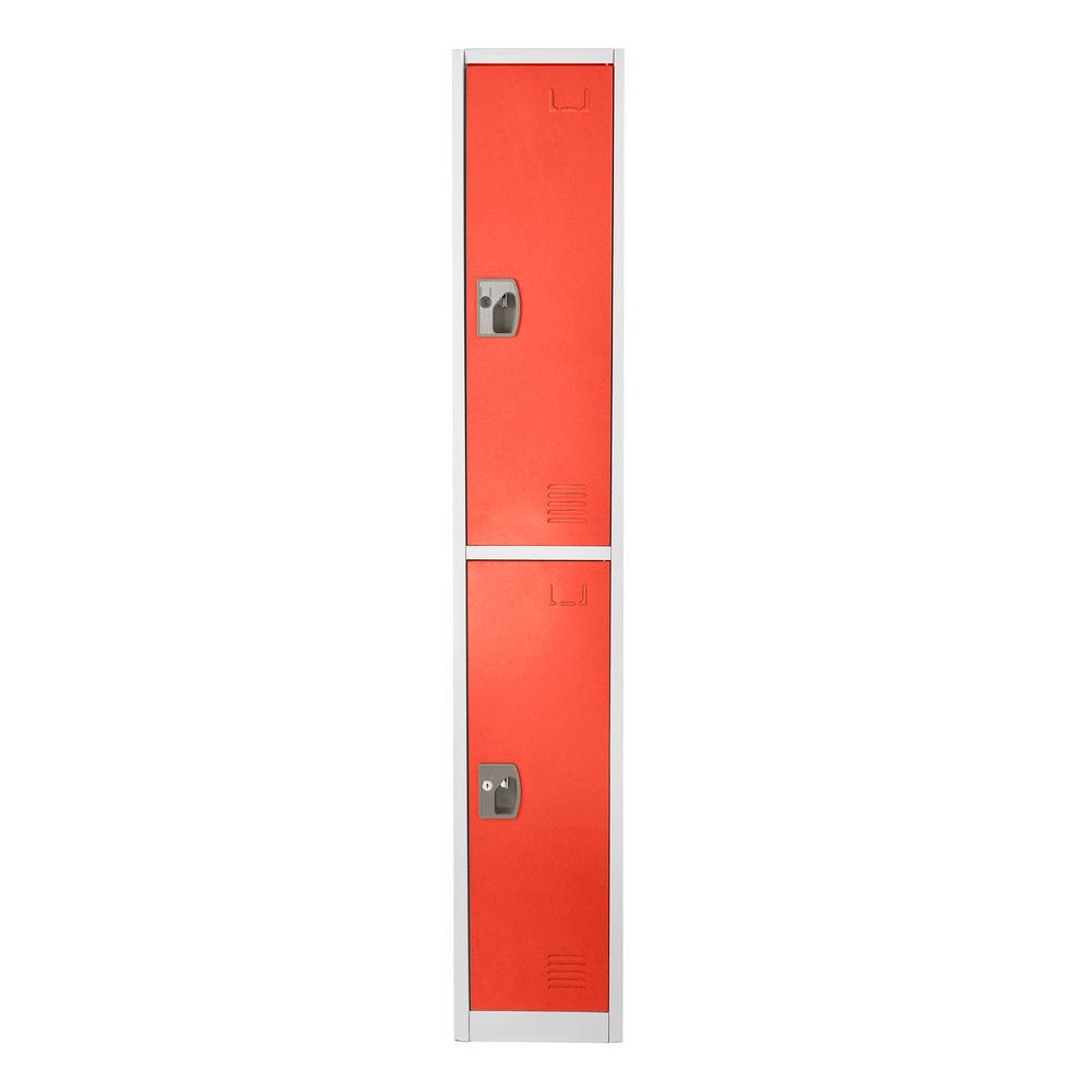 Back. AdirOffice - Storage Locker 629-Series 72" H 2-Tier Steel Key Lock 2-Shelf Locker with Key Lock - Red.