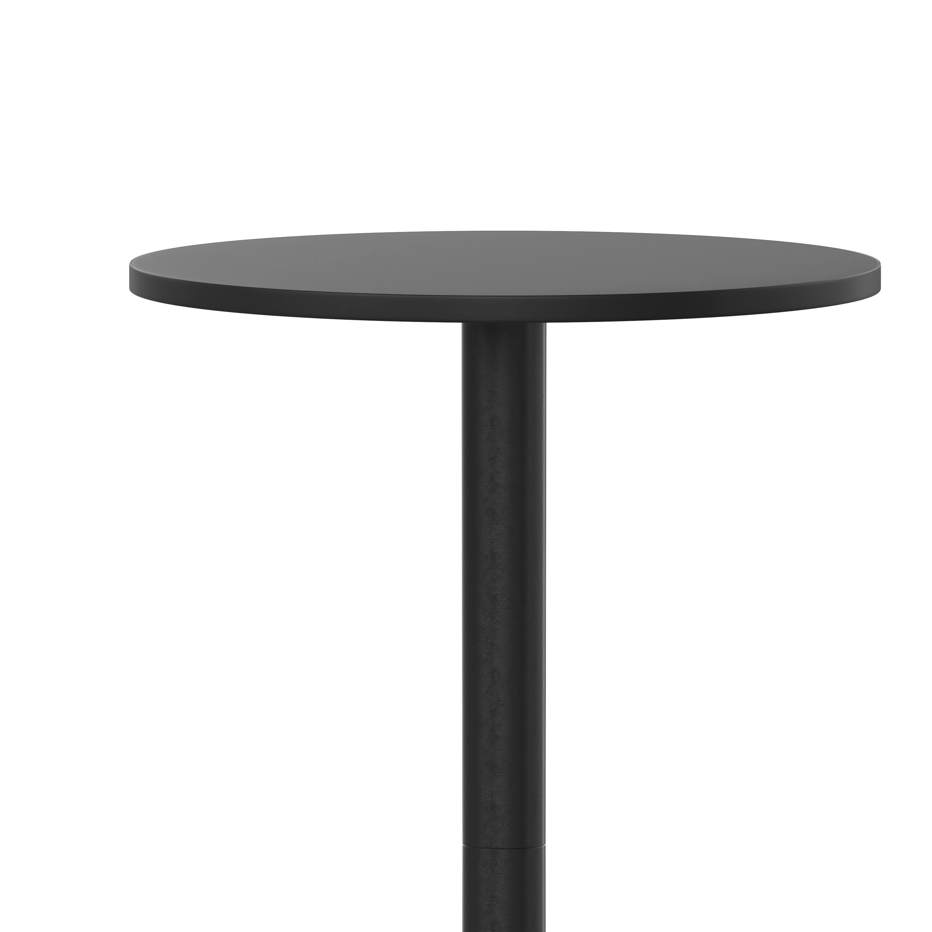 Alt View 9. Emma + Oliver - Indoor/Outdoor 23.5"H Aluminum Round Bar Height Table with Cross Base - Black.