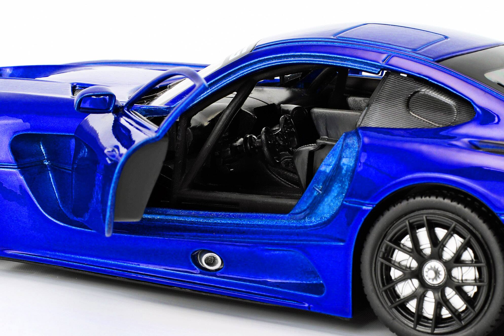 Alt View 1. Motormax - Mercedes AMG GT3 Bright Blue 1/24 Diecast Model Car by Motormax.