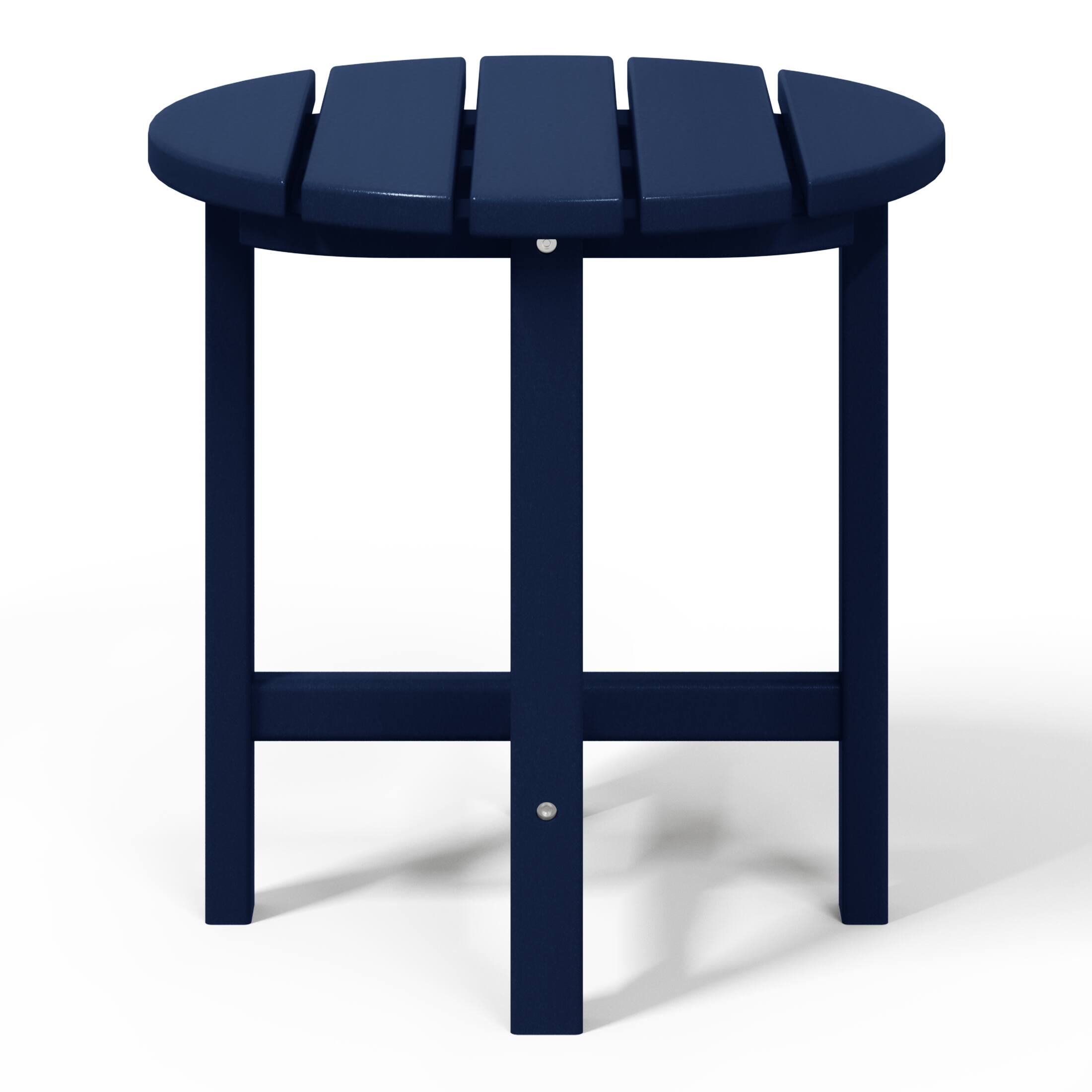 Back. WestinTrends - WestinTrends Dylan Adirondack Round Outdoor Side Table - Navy Blue.