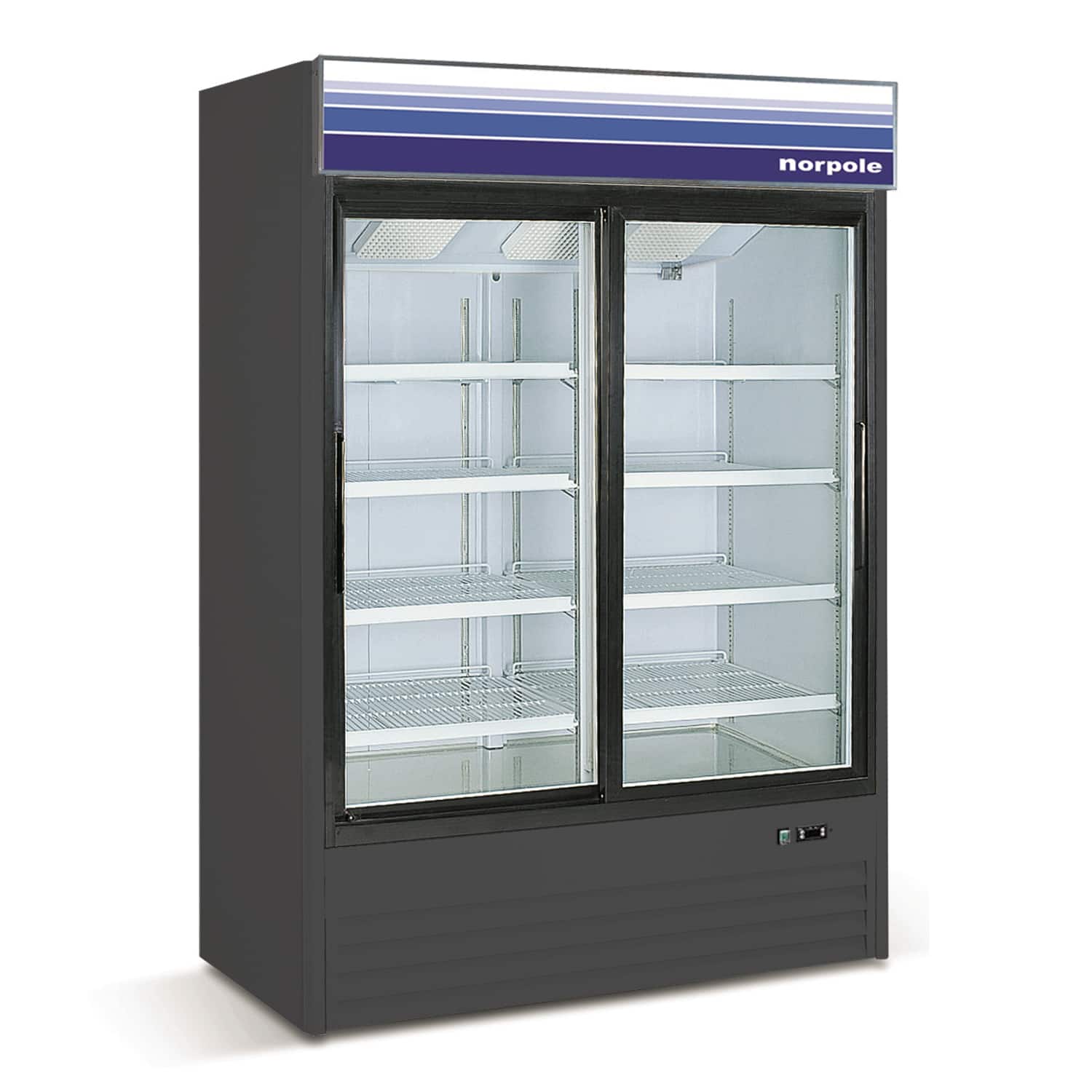 Magic Chef - Commercial 45 cu. ft. 2-Sliding Glass Door Refrigerator - Black