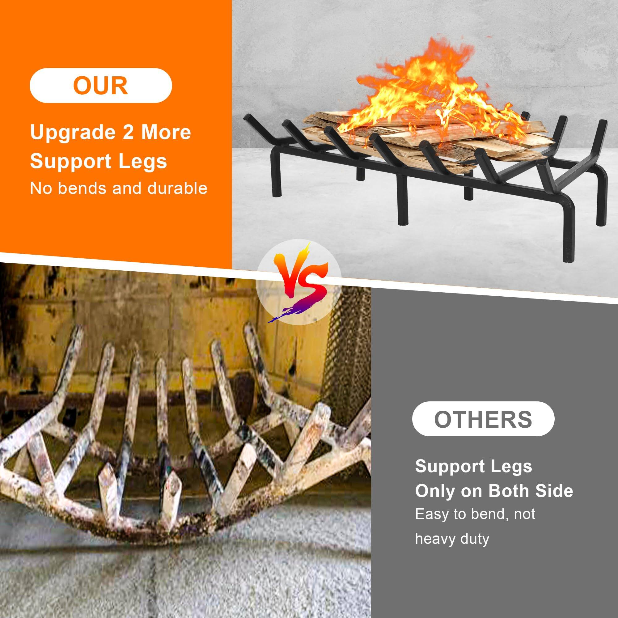 **OUR**  
Upgrade 2 More Support Legs  
No bends and durable  

**VS**  

**OTHERS**  
Support Legs Only on Both Side  
Easy to bend, not heavy duty