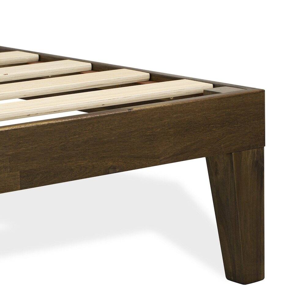 Alt View 2. East West Furniture - Queen Platform Bed Frame with 4 Legs and 2 Extra Center Legs - Walnut Finish - Walnut.