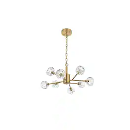 Elegant Lighting - Graham 8 Light Pendant in Gold - Gold And Clear